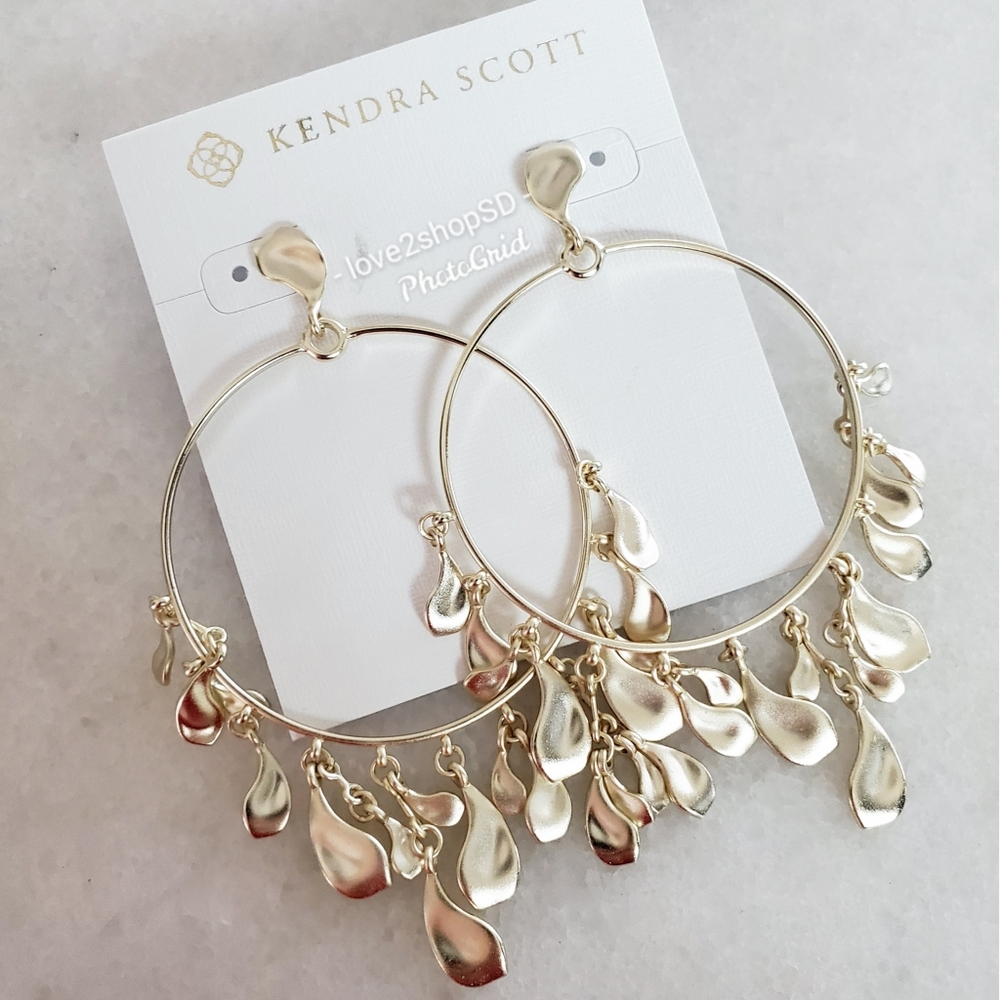 Kendra Scott Natasha Gold Hoop Earrings NWT
